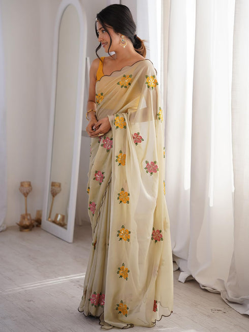 Vasthrlay Georgette Embroidered Unstitched Kr Ethnic Wear