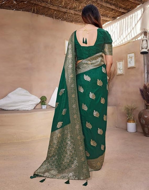 Vasthrlay Banarasi Kanjivaram Unstitched Pink Saree