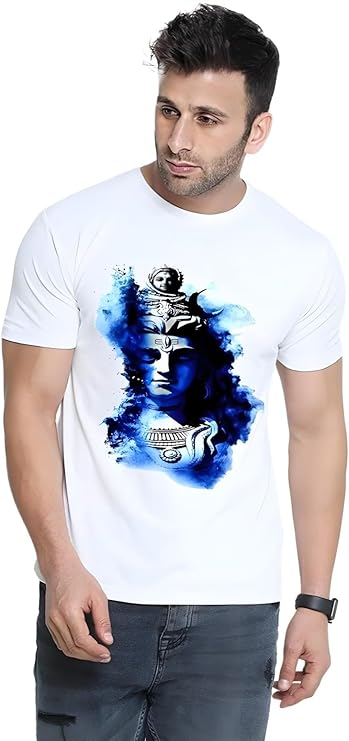  SMART PRINTING SERVICE Sawan Special Printed Half Sleeves Polyster Tshirt, Shivratri Special Tshirt