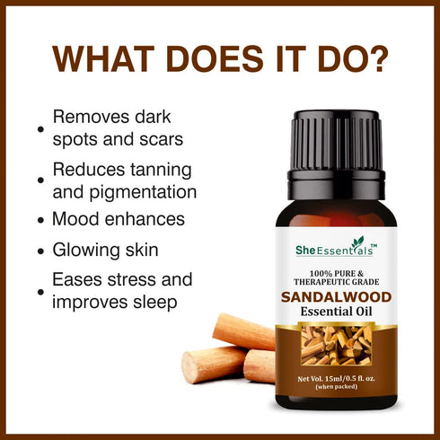 She Essentials Sandalwood Essential Oil 15ml