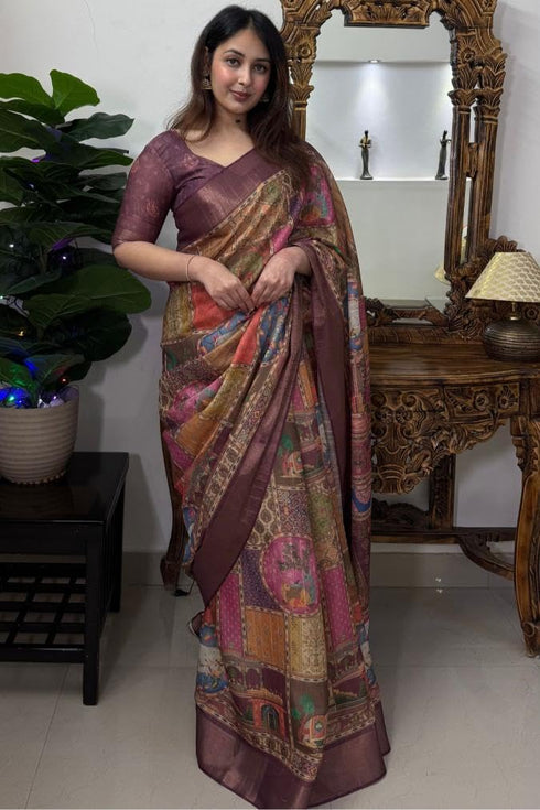 Vasthrlay Cotton Unstitched Lavender Ethnic Wear