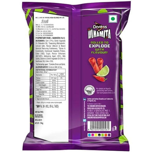 Doritos Dinamita Fiery Lime And Chilli Tortilla Nacho Chips
