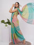 Vasthrlay Multicolor1 Printed Linen Saree With Unstitched Blouse Piece