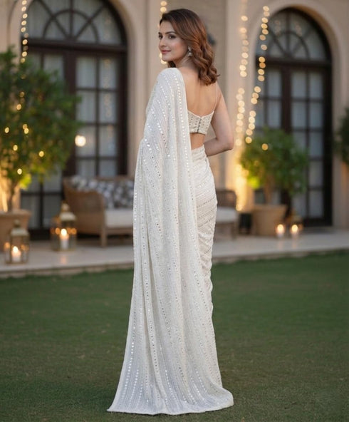 Vasthrlay White Saree