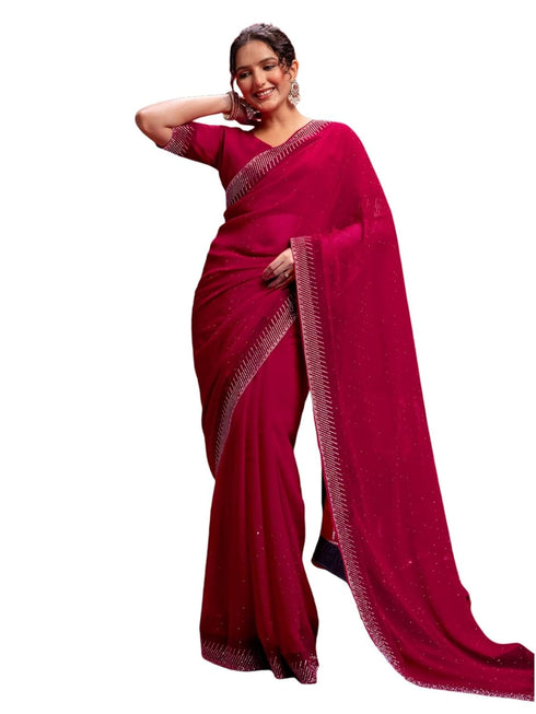 Vasthrlay Bandhani Printed Dusty Saree