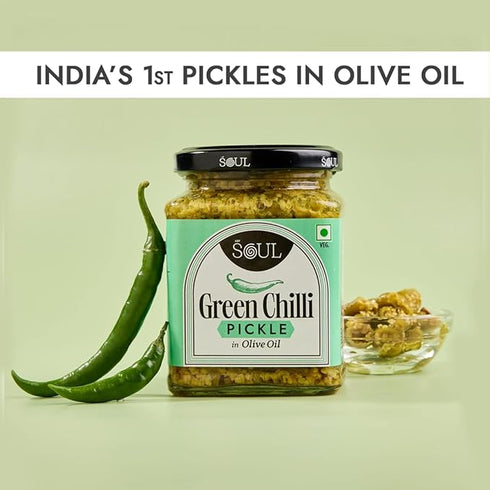 ADF Soul Green Chilli Pickle in Olive Oil