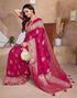 Vasthrlay Banarasi Kanjivaram Unstitched Pink Saree