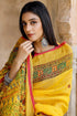 Vasthrlay Yellow Printed Unstitched Saree