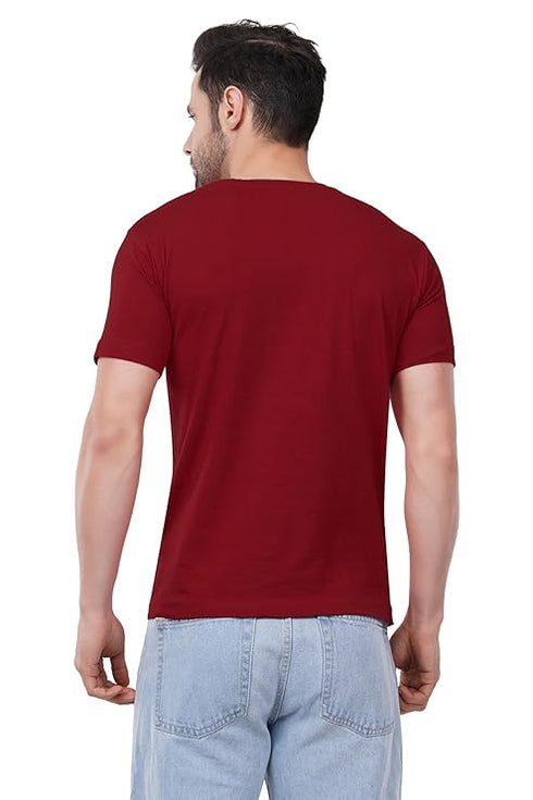Caseria Men's Round Neck Cotton Half Sleeved T-Shirt