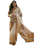 Vasthrlay Womens Printed Unstitched White Saree