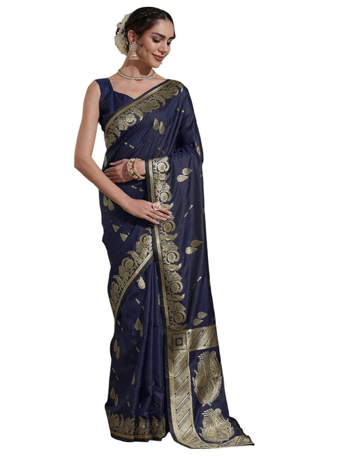 Vasthrlay Banarasi Jacquard Maroon Saree