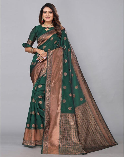 Vasthrlay Banarasi Unstitched Saree