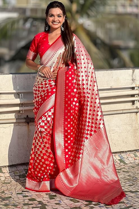Vasthrlay Banarasi Unstitched Saree