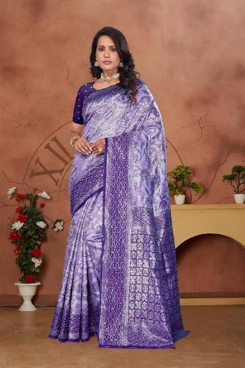 Vasthrlay Kanjivaram Blouse Purple Peachpurple