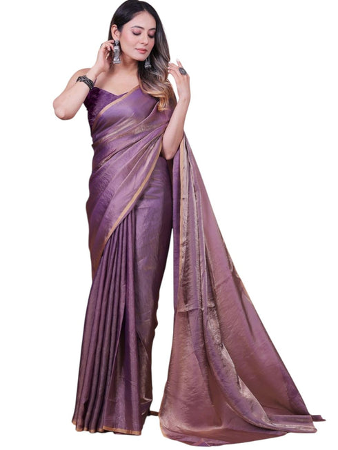Vasthrlay Lavender Unstitched Saree
