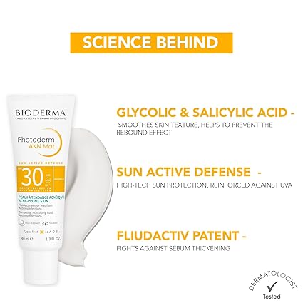 Bioderma Photoderm AKN Mat SPF 30 Matifying Aanti-Blemish Sunscreen