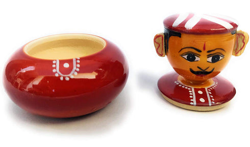 Wooden Decorations Showpiece Round Kumkum Ring Box
