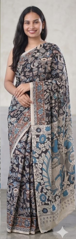 Vasthrlay Kalamkari Printed Artistic Border