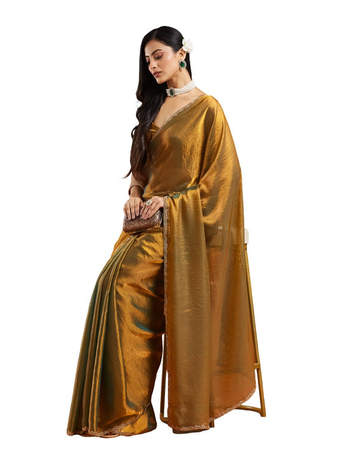 Vasthrlay Red Embroidery Unstitched Saree