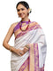 Vasthrlay Special Weaving Unstitched White Saree