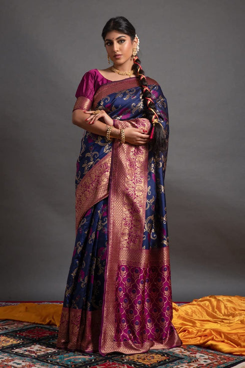 Vasthrlay Banarasi Unstitched Saree