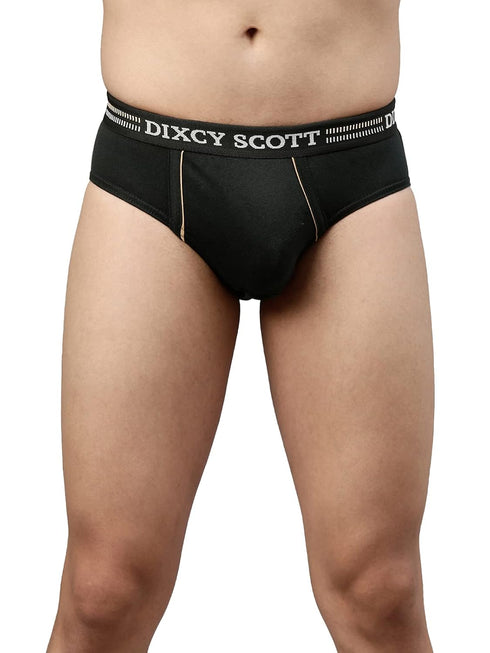 Dixcy Scott Men's Cotton Briefs (Pack of 3) (REPLAY_LT BROWN/OLIVE/NAVY