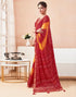 Vasthrlay Bandhani Printed Chiffon Orange Saree