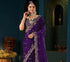 Vasthrlay Scalloped Embroidery Unstitched Rani Pink Saree
