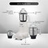 Preethi Eco Plus MG-138 550 Watt Mixer Grinder With 3 Jars (0.4L, 1L & 1.5L), White