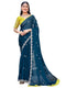 Vasthrlay Scalloped Embroidery Dark Saree