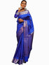 Vasthrlay Pure Soft Silk Blue Saree With Blouse Piece