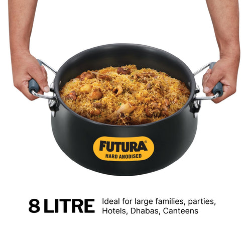 Hawkins Aluminium Futura 8 Litre Bigboy Polished Biryani Handi
