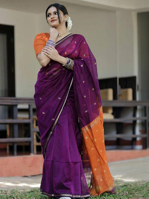 Vasthrlay Banarasi Unstitched Saree