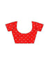 Vasthrlay Women Red Bandhani Printed Saree With Unstitched Blouse Piece