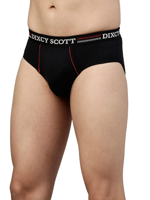 Dixcy Scott Originals Replay Briefs | 100% Combed Cotton Brief for Men | Men's Underwear | Modern Mid-Waist Fit | Durable, Sweat-Absorbing Cotton-Lined Waistband | Innerwear for Man | Pack of 3