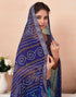 Vasthrlay Bandhani Printed Chiffon Orange Saree