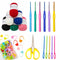 68 Pcs Crochet Starter Kit for Beginners with Crochet Thread, Learn to Crochet Set