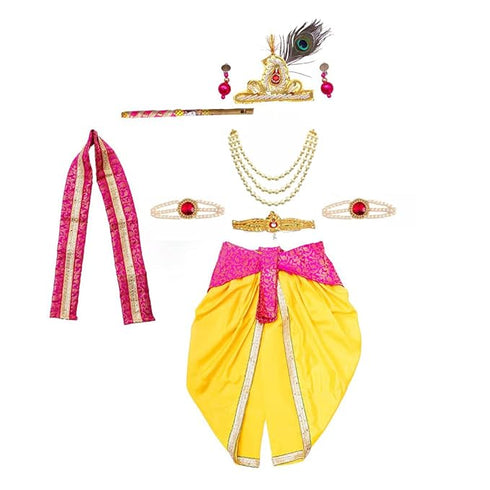 Krishna Dress Janmasthmi Costume for Baby Boy Set of 10