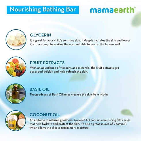 Mamaearth Fruit based Nourishing Clear Bathing Bar Baby Antibacterial Soap