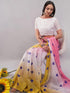 Vasthrlay Pink1 Printed Linen Saree With Unstitched Blouse Piece