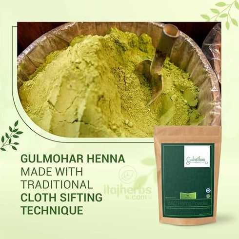 Gulmohar Organic BAQ Mehandi Powder