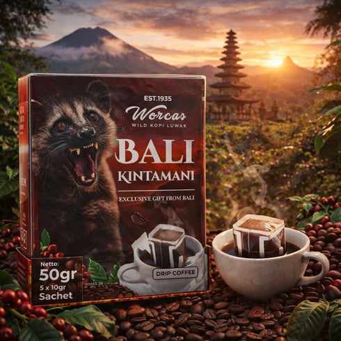 Worcas Wild Kopi Luwak Bali Kintamani Drip Coffee Sachets 5 x 10g