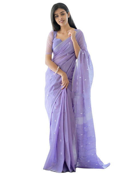 Vasthrlay Purple Unstitched Saree