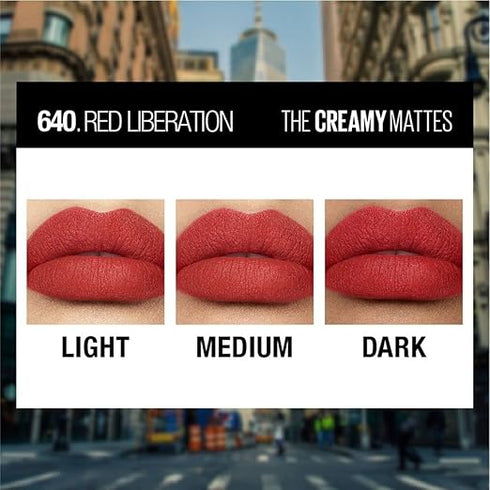 Maybelline Creamy Matte Lipstick / 640 Red Liberation