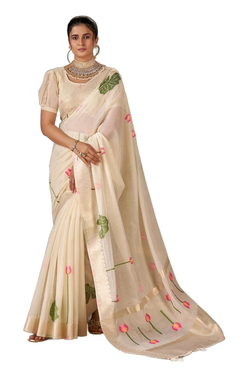 Vasthrlay Exquisite Traditional Intricate Gold Tone Saree