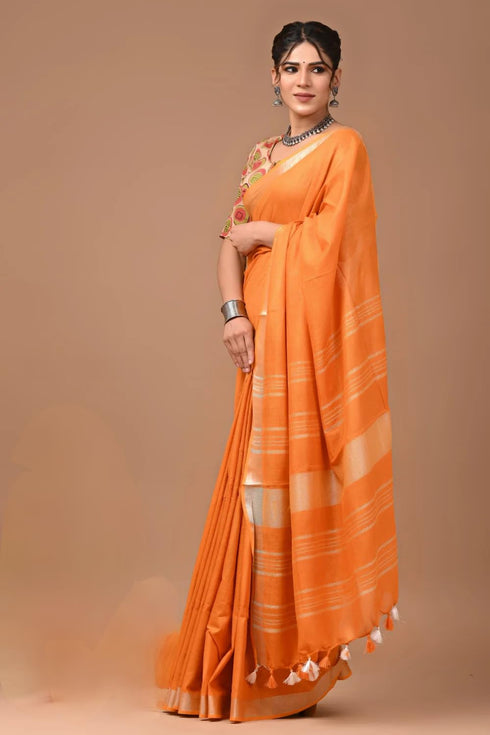 Vasthrlay Handwoven Unstitched Saree