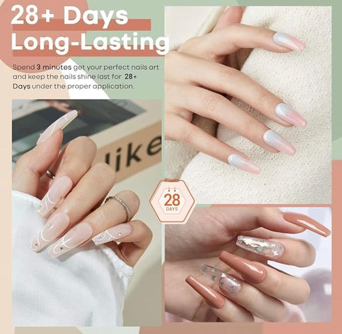 Bolt Bee Gel Nail Polish Kit Nude Set - 6 Colors Neutral Skin Tone Gel Polish Soak Off