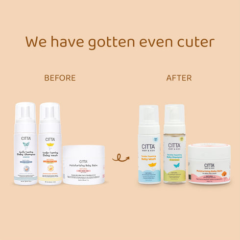 CITTA Foaming Baby Shampoo,Baby Body Wash & Moisturizing Baby Balm