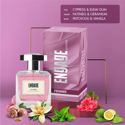Engage Femme Eau De Parfum Citrus and Floral Skin Friendly and Long Lasting