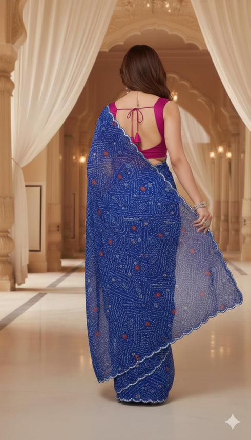 Vasthrlay Georgette Sequined Embroidered Designer
